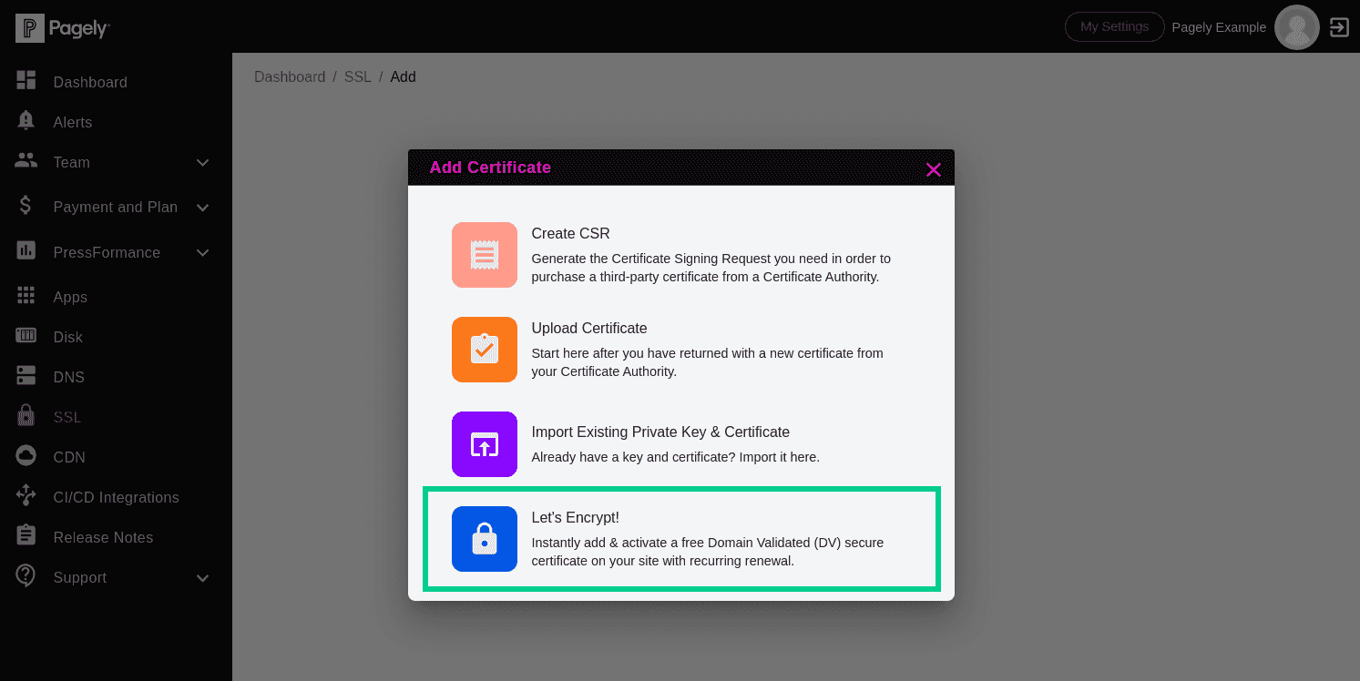 Atomic add certificate Lefts Encrypt
