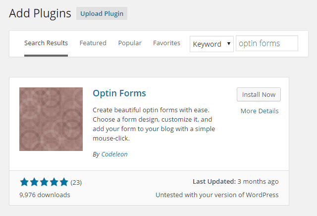 Optin Forms Install