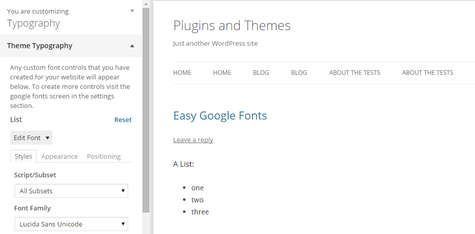 Easy Google Fonts List