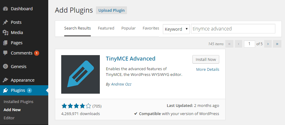 How to Install the TinyMCE Advanced Plugin