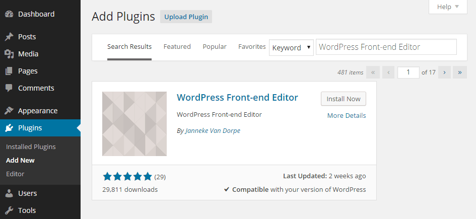 Front-end Editing Add Plugin