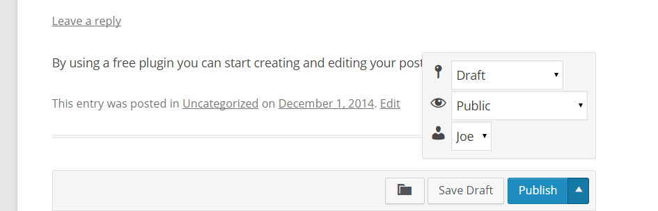 Front-end Editing Publish Post