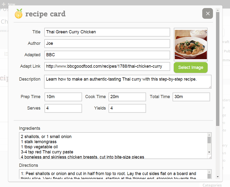 Add Recipe Card