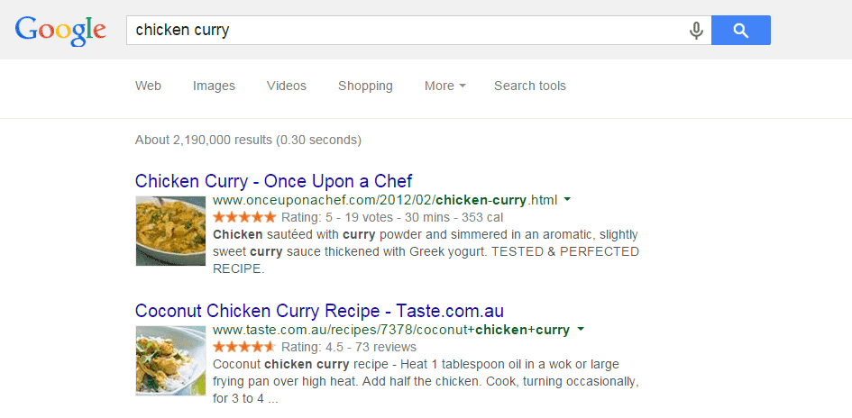 Google Recipe View