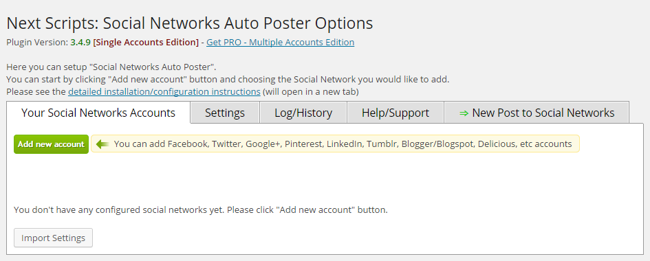 Setup/Installation: Facebook - Social Networks Auto-Poster