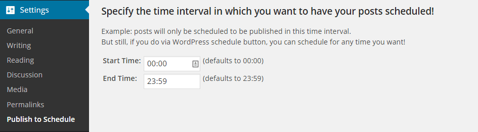 Publish to Schedule Settings Time