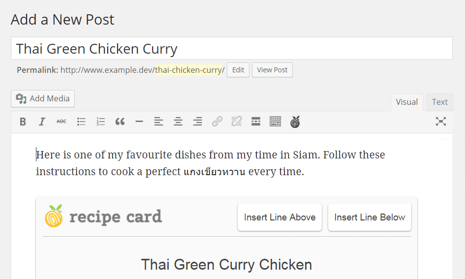 Recipe Card In Post