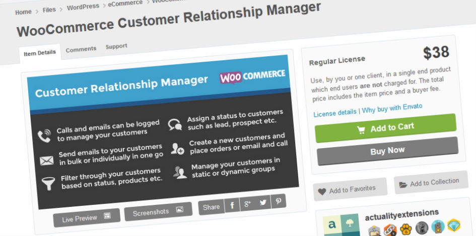 WooCommerce Customer Relationship Manager