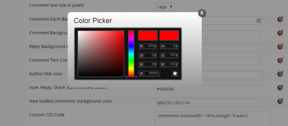 wpDiscuz Color Picker