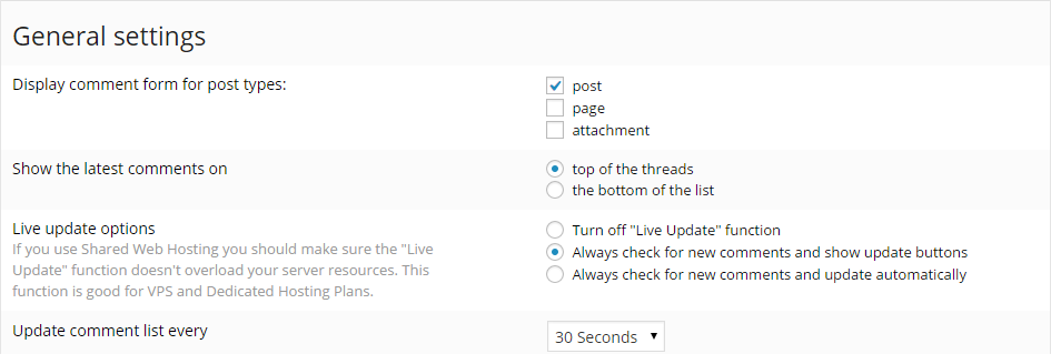 wpDiscuz General Settings