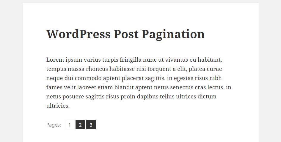 Post Pagination Example