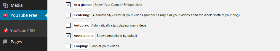 YouTube Embed Plus Settings