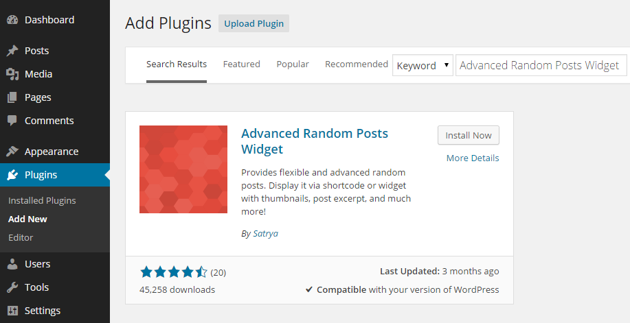 Advanced Random Posts Widget Add Plugin