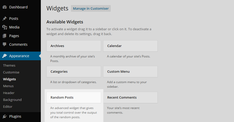 Advanced Random Posts Widget Page