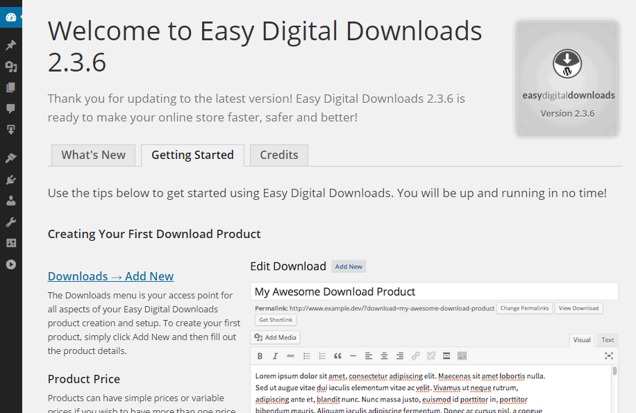 Easy Digital Downloads Getting Started