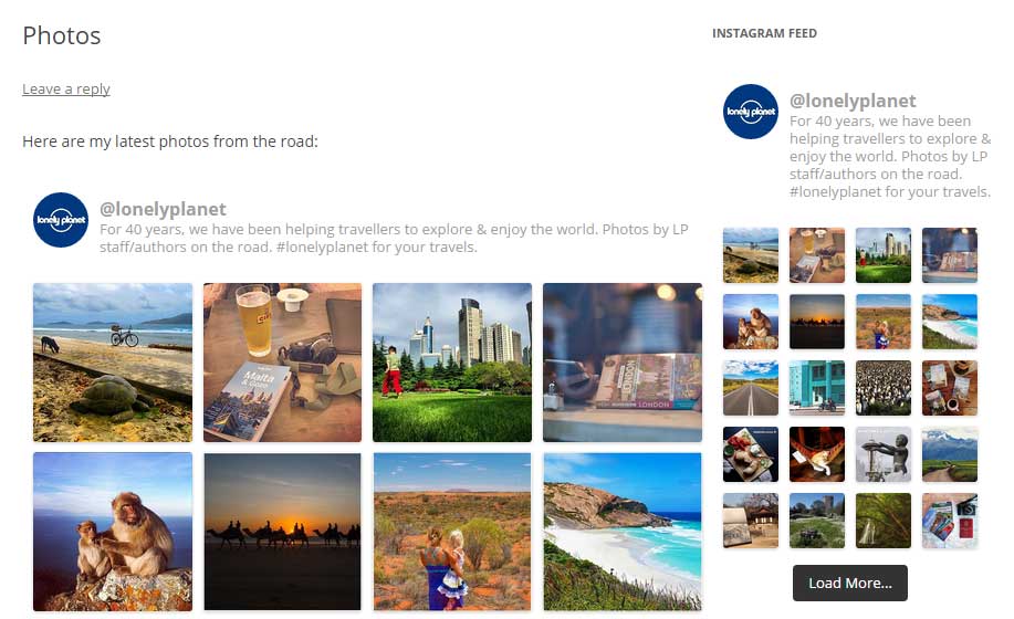 Instagram store feed wordpress