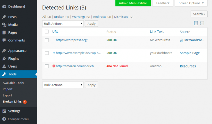 website monitor broken links security