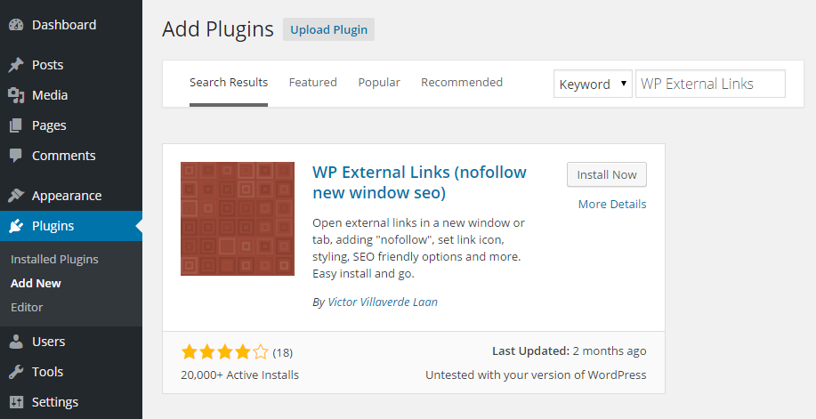 WP External Add Plugin