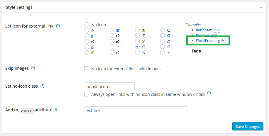 WP External Links Icons