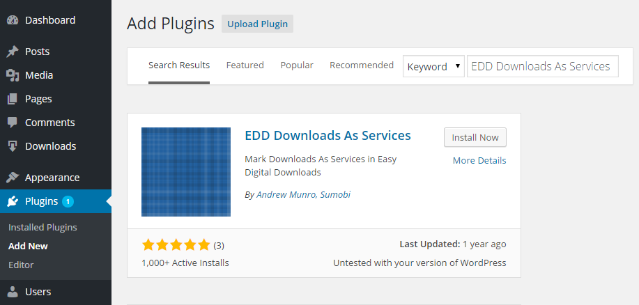 EDD Downloads As Services Add Plugin