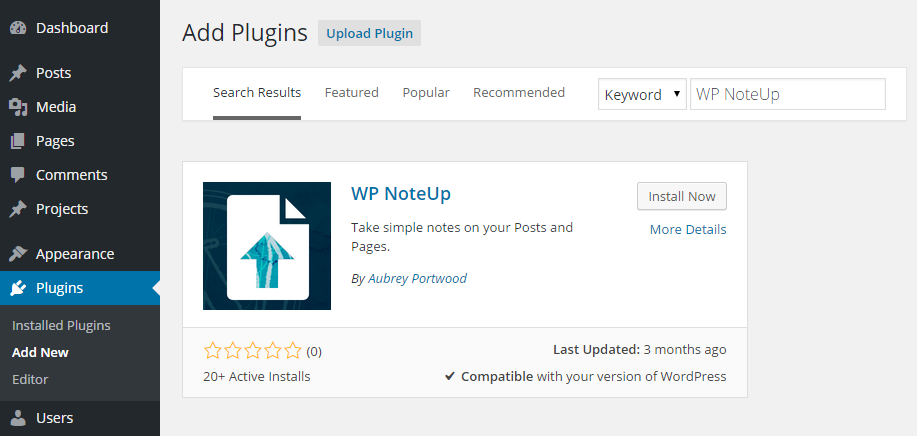 Note Up Add Plugin