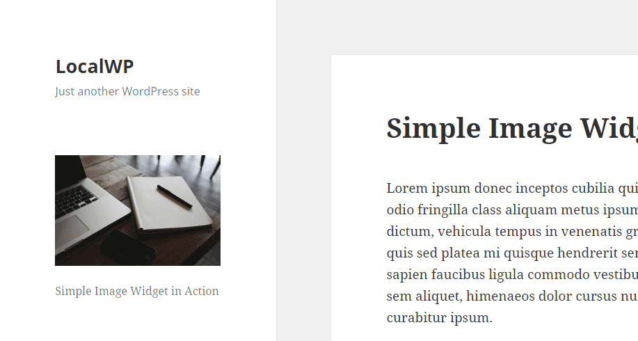 Simple Image Widget Front End