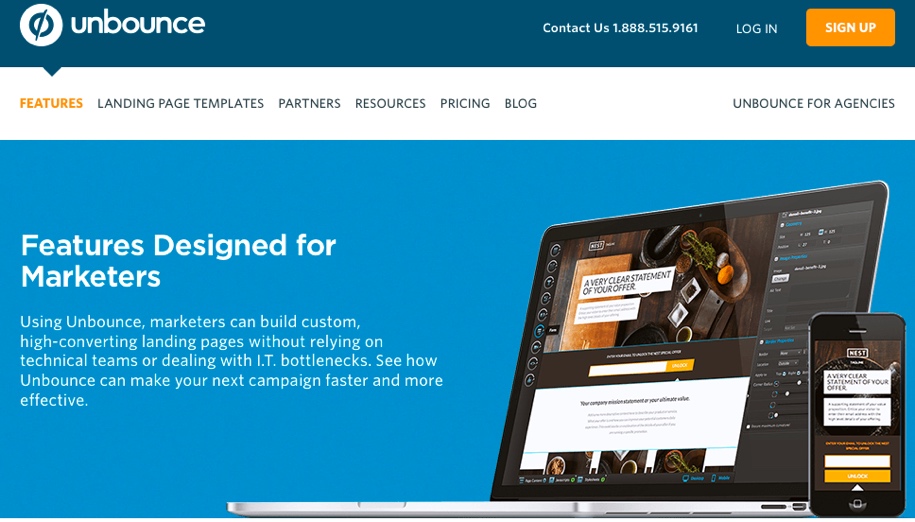 unbounce landing pages