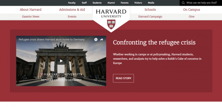 Top University Websites Using WordPress: Harvard 