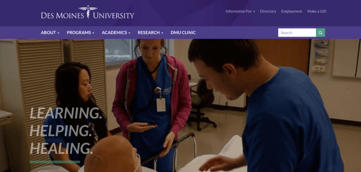 Top University Websites: Des Moines University