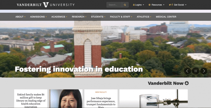 Top University Websites Using WordPress: Vanderbilt