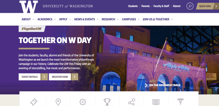 Top University Websites Using WordPress: University of Washington