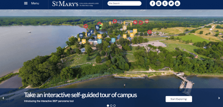 Top University Websites Using WordPress: St. Mary's College of Maryland