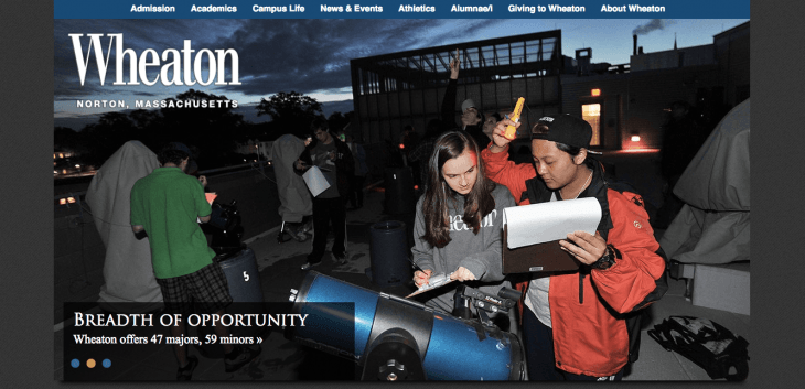 Top University Websites Using WordPress: Wheaton College