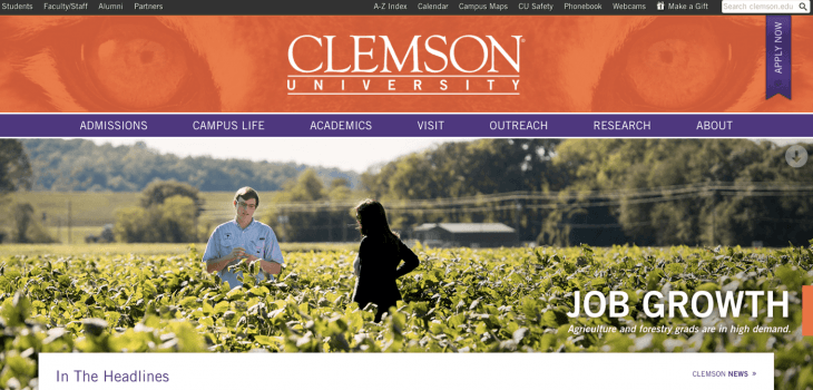 Top University Websites Using WordPress: Clemson