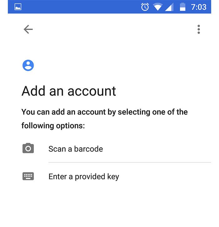 Adding an account to Android App