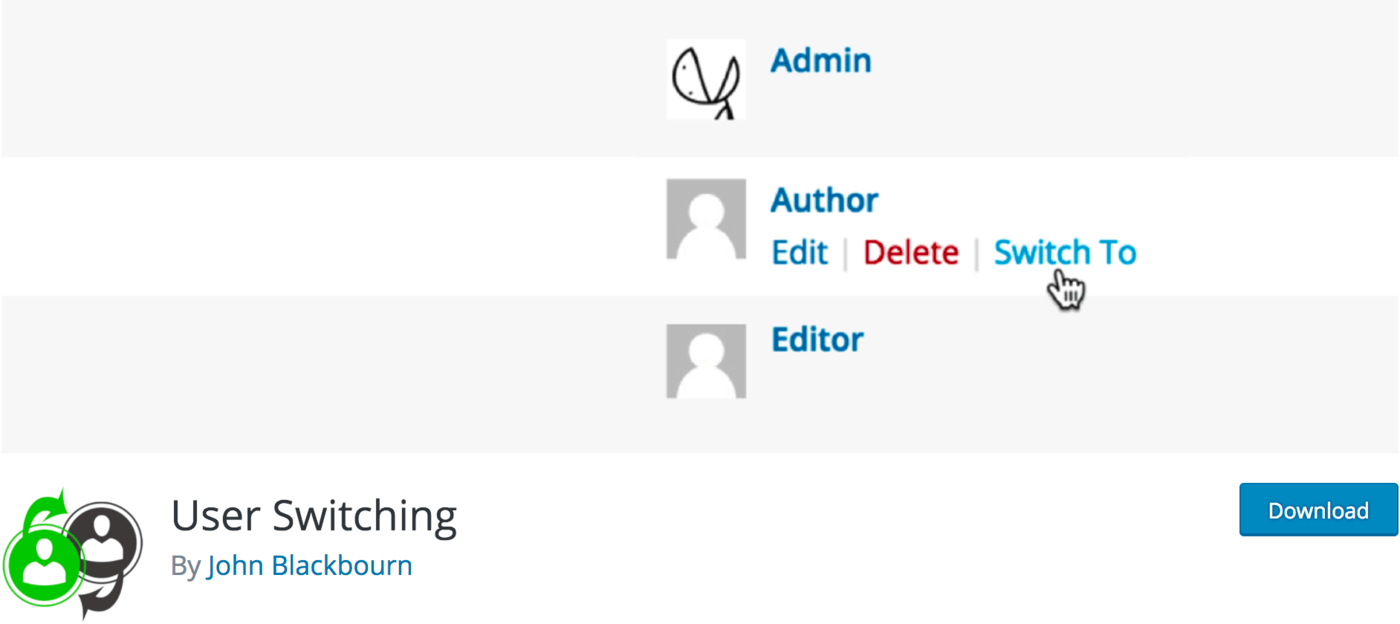 WordPress plugin User Switching