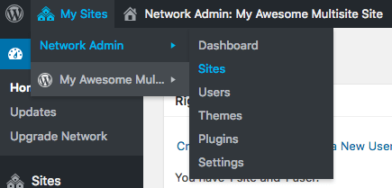 WordPress multisite sites