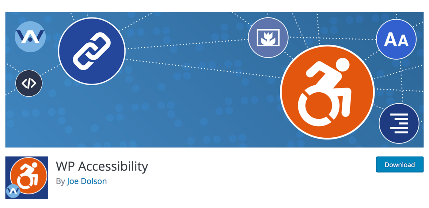 Image of WP Accessibility plugin that's available for download within the WordPress.org repository.