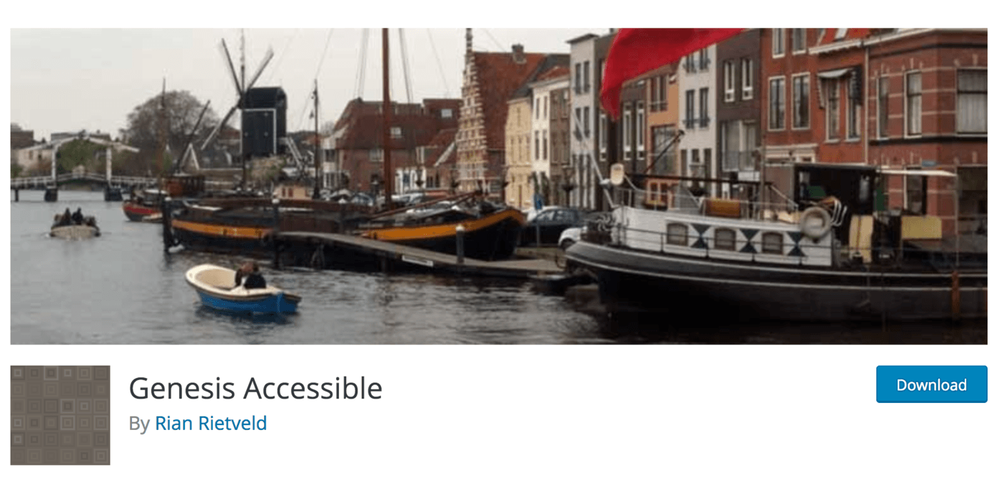 Image of Genesis Accessible plugin that's available for download within the WordPress.org repository.