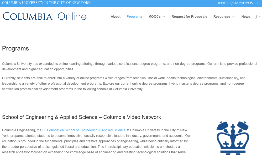 columbia university online learning