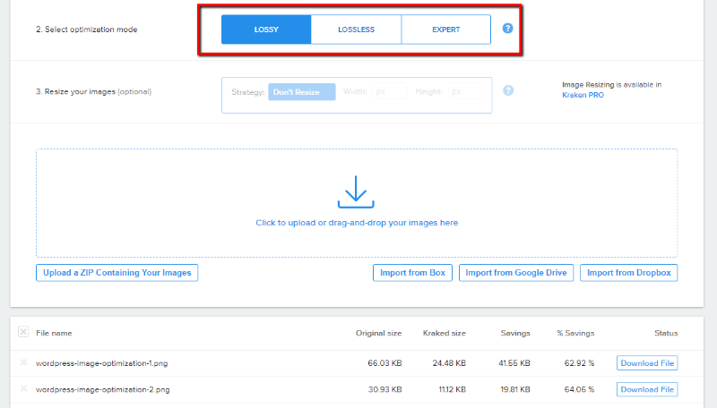 bulk compress images with Kraken