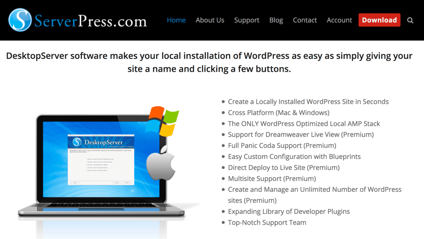 The DesktopServer website.