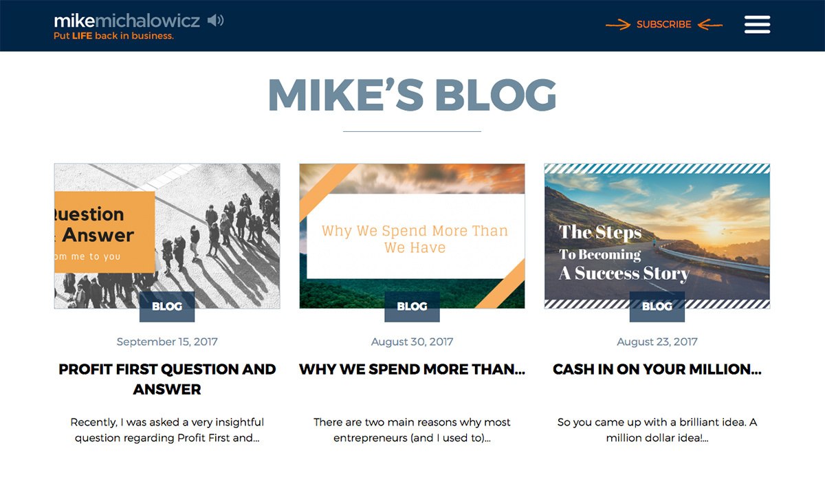 Mike Michalowicz's blog