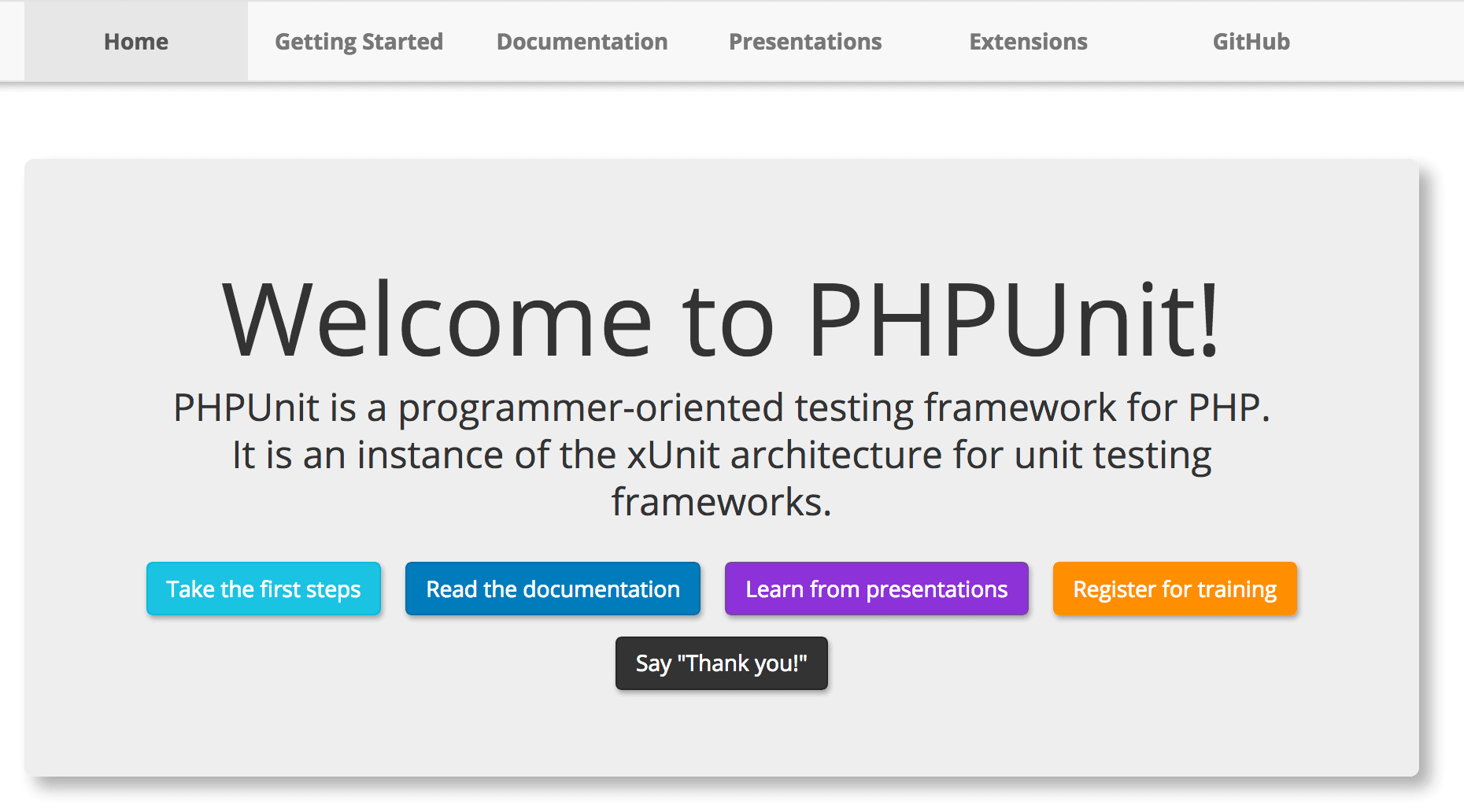 The PHPUnit website.