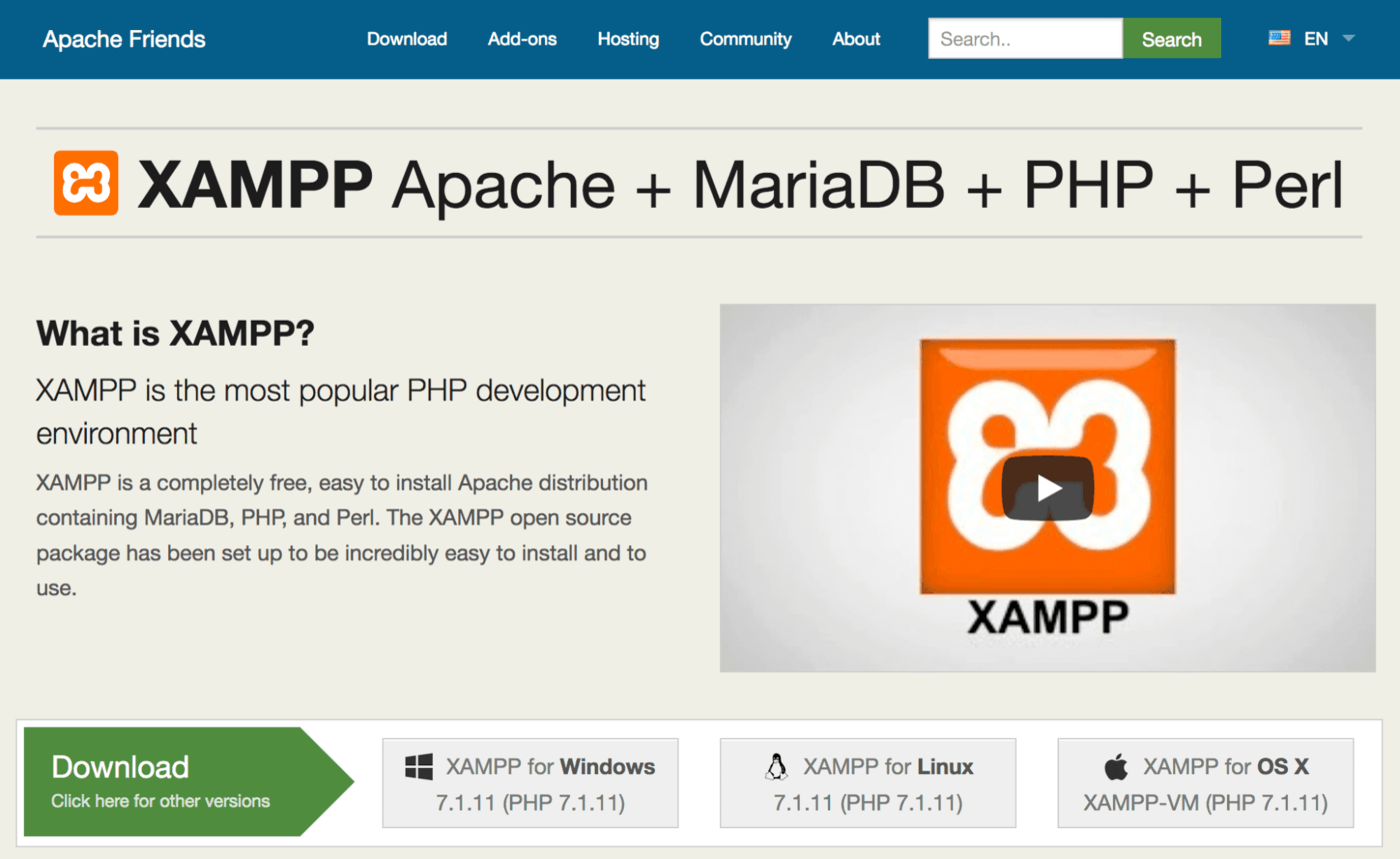 The XAMPP website.