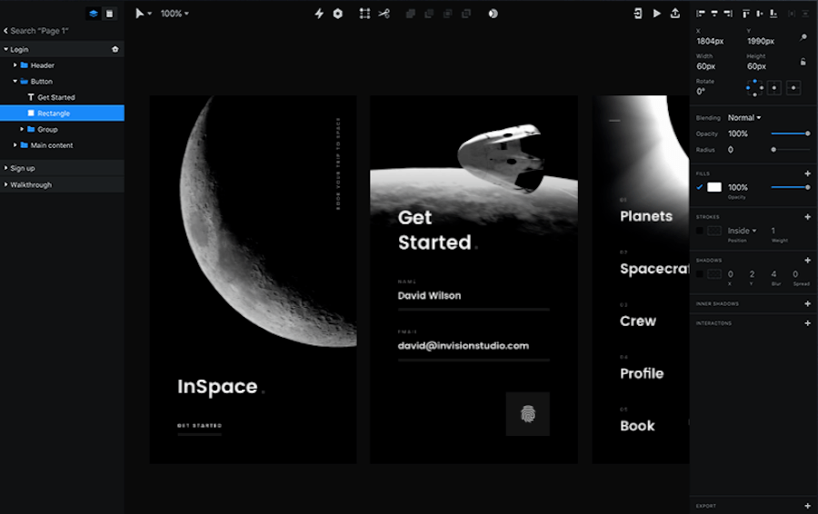 InVision Studio screen design tool