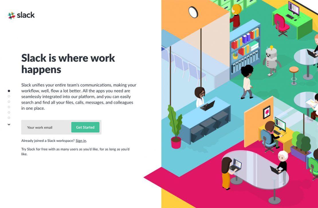 Slack home page