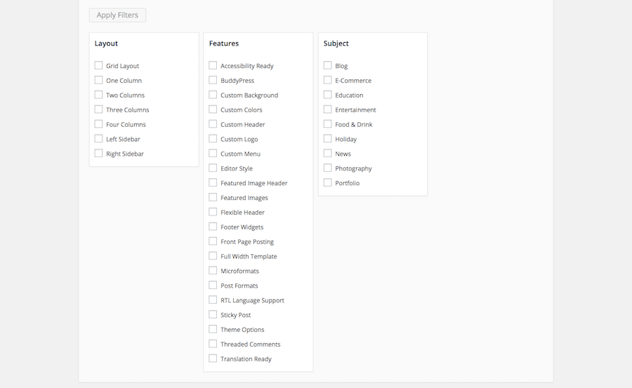 Feature Filters