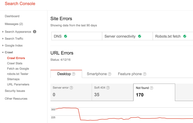 search console crawl errors