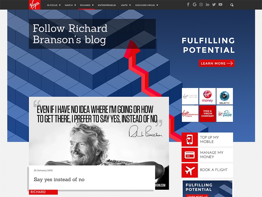 Richard Branson blog